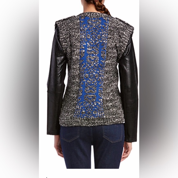 🔥Anthropologie Twelfth Street by Cynthia Vincent Contrast Sleeve Jacket - Picture 2 of 12